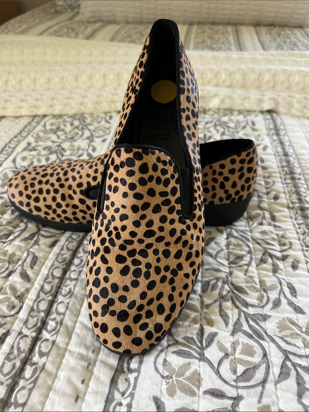 Fitflop Men's Tan and Black Leopard Print Slip-On Loafers